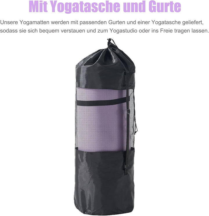 Dicke Yogamatte 195×61×2cm NBR Fitness Matte Gymnastikmatte für Pilates Gym Workout Zuhause mit Trag