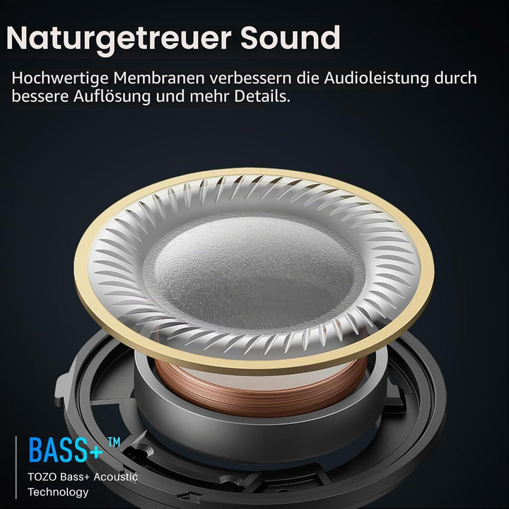 TOZO A1 In-Ear Kopfhörer Kabellos Bluetooth 5.3 mit 2 Mikrofonen für KI-Anrufe, App-Steuerung, 32 St
