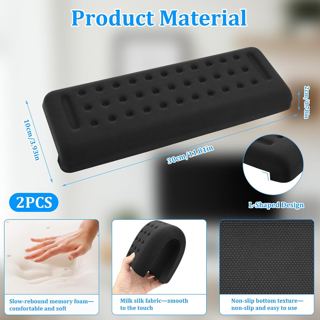 2 Stück Handballenauflage für Tastatur und Maus, 30x10cm Memory-Foam Wrist Rest, Tastatur Handauflag
