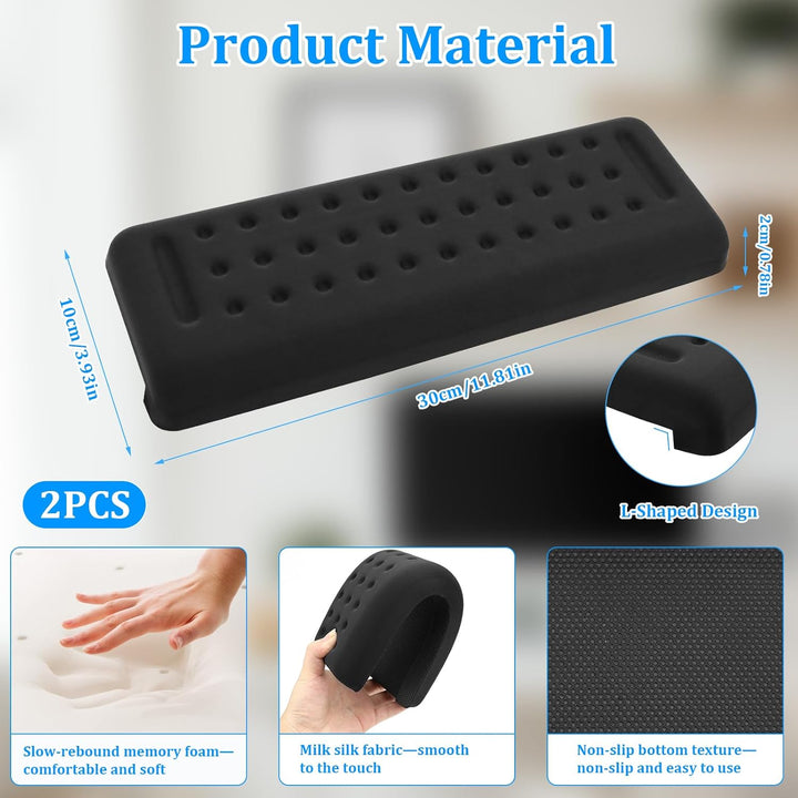 2 Stück Handballenauflage für Tastatur und Maus, 30x10cm Memory-Foam Wrist Rest, Tastatur Handauflag