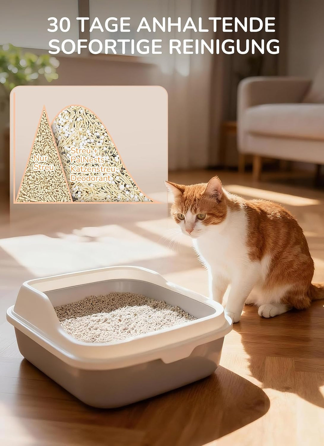 Katzenstreu-Erfrischer, PalNests AOP Katzenstreu-Desodorierung Granulat, Geruchsentferner für Hausti