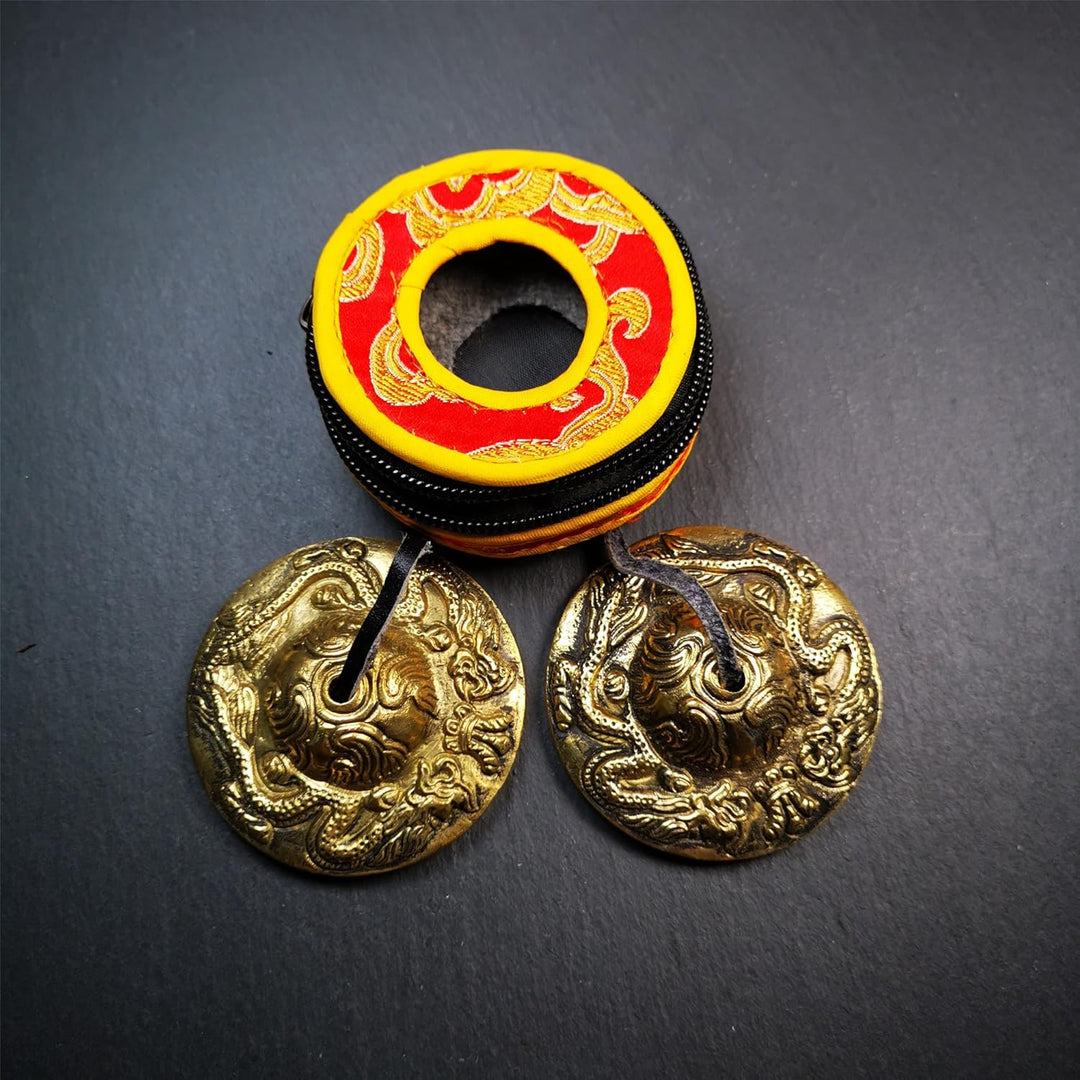 Gandhanra Tibetan Tingsha Glocke mit schönem Fall, für Klangheilung, Yoga, Meditation, Achtsamkeit -