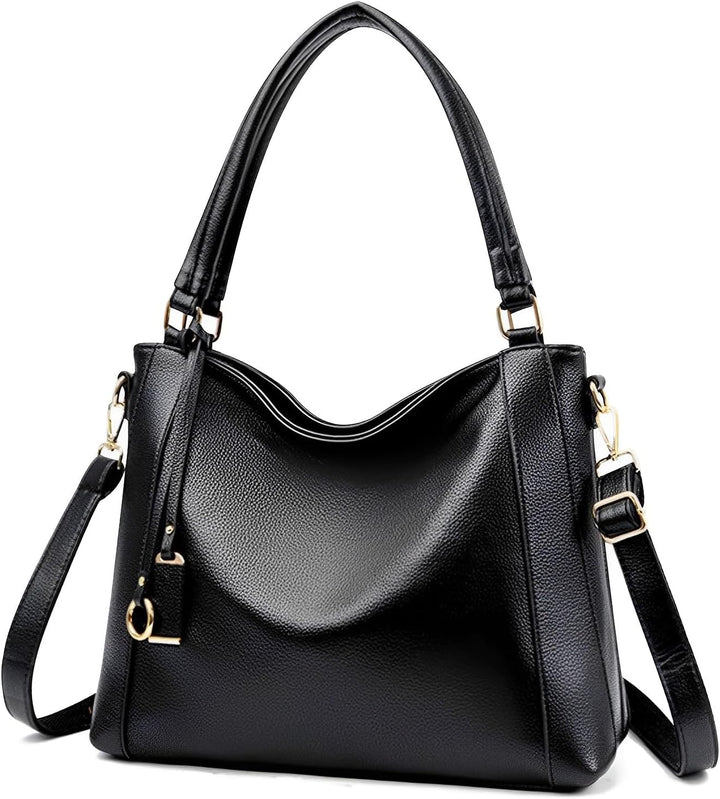 HAWEE Mode Damen Handtasche aus Weiches PU-Leder Umhängetasche Grosse Schultertasche mit Reissversch