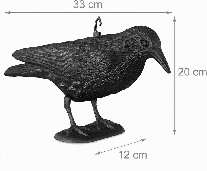 Relaxdays 2X Taubenschreck Krähe, Dekofigur als Vogelscheuche, stehende und Fliegende Figur für Taub