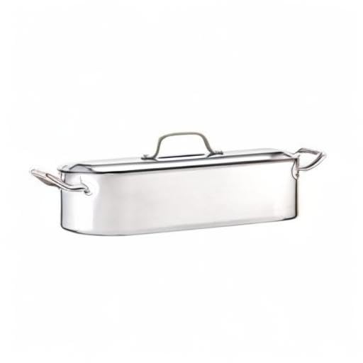 KitchenCraft Fischpochierer, Edelstahl Induktionskochfeld, spülmaschinenfeste Pochierpfanne, Pochier