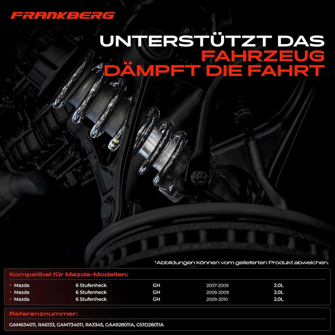 Frankberg 4x Federn Fahrwerksfeder Vorderachse Hinterachse Kompatibel mit 6 Stufenheck GH 2.0 MZR-CD