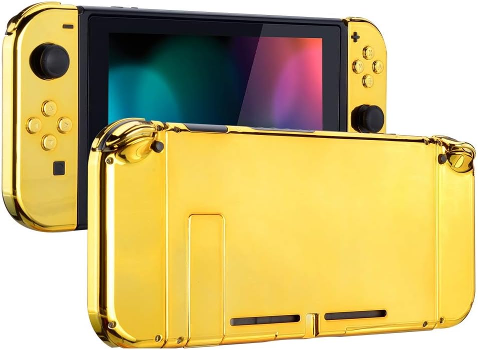 eXtremeRate Hülle Case für Nintendo Switch Joycon/Konsole, Rückgehäuse&Kickstand für Switch Console,