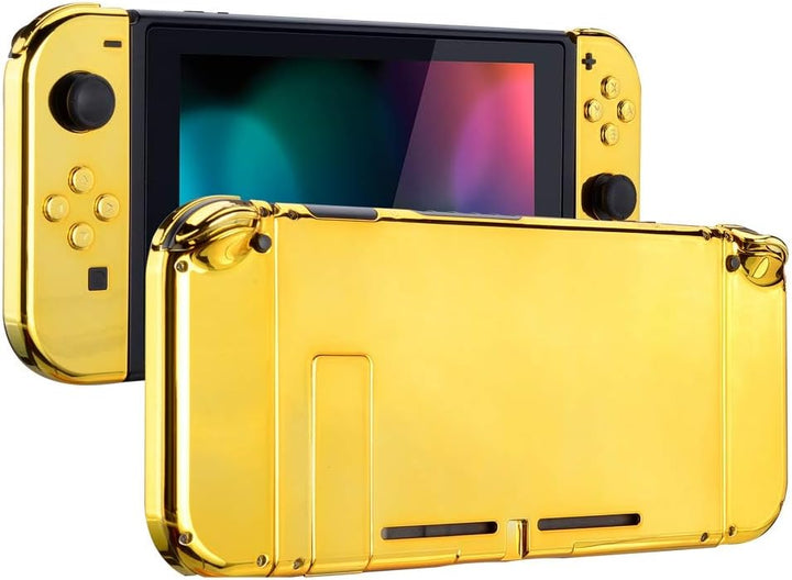 eXtremeRate Hülle Case für Nintendo Switch Joycon/Konsole, Rückgehäuse&Kickstand für Switch Console,