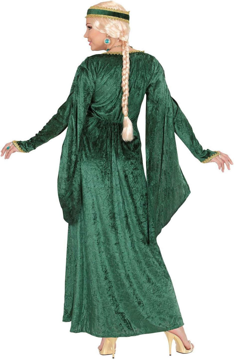 "RENAISSANCE QUEEN" velvet - green - (dress, headpiece) - (S), S