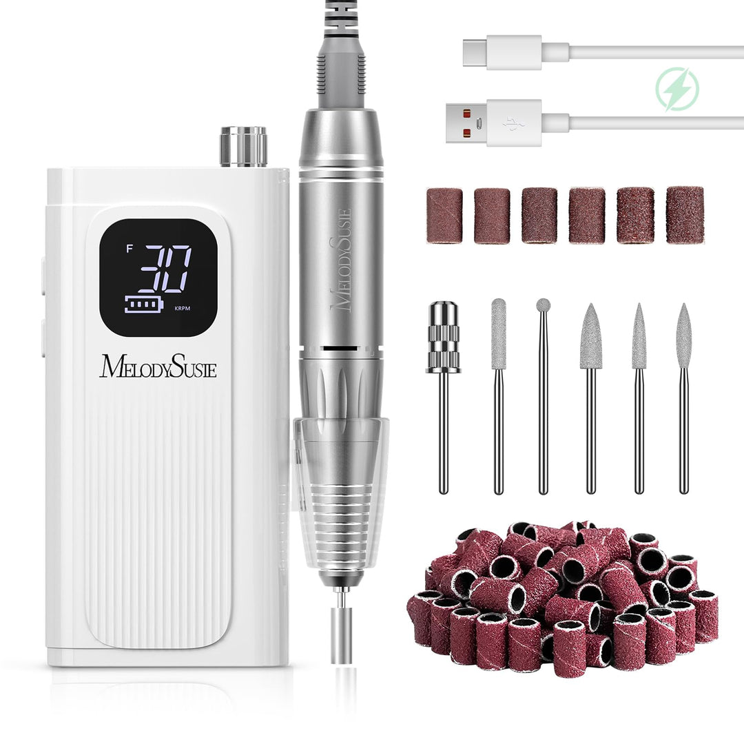 MelodySusie SC300F Professioneller Aufsteckbarer Nagelfräser, Wiederaufladbare Elektrische Nagelfeil