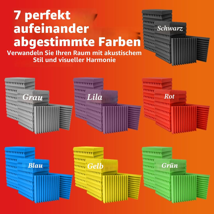 Akustikplatten, schalldichte Schaumstoffplatten für die Wand, 30,5 x 30,5 x 2,5 cm, schwer entflammb
