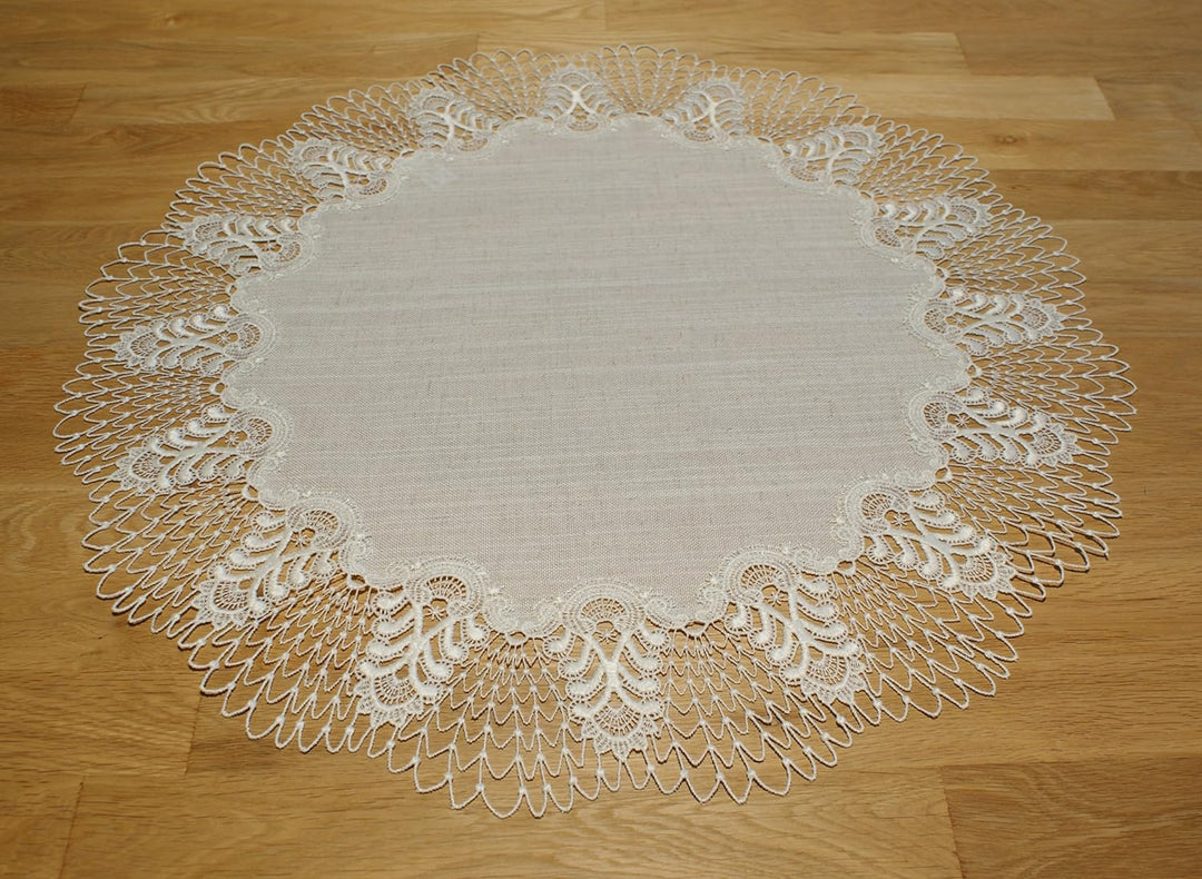 Plauener Spitze by Modespitze 4048L_14_90 Tischdecke Oslo L, Gre 90 cm, rund 90 cm rund, 90 cm rund