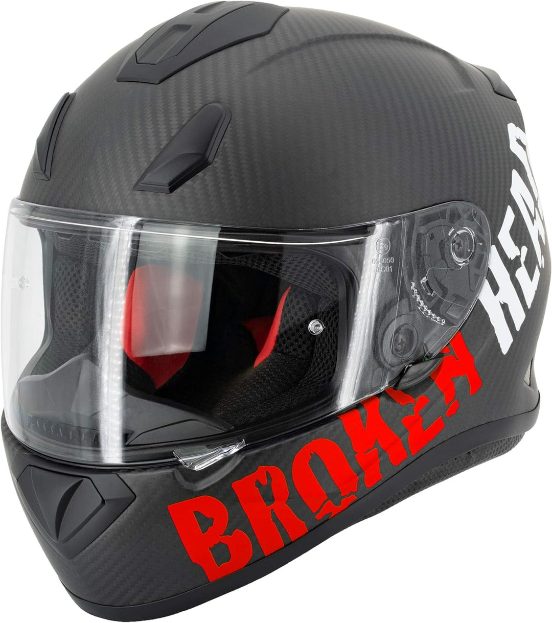 Broken Head BeProud Carbon Rot matt Limitierte Sonderedition - sportlicher Racing Motorrad-Helm L (5
