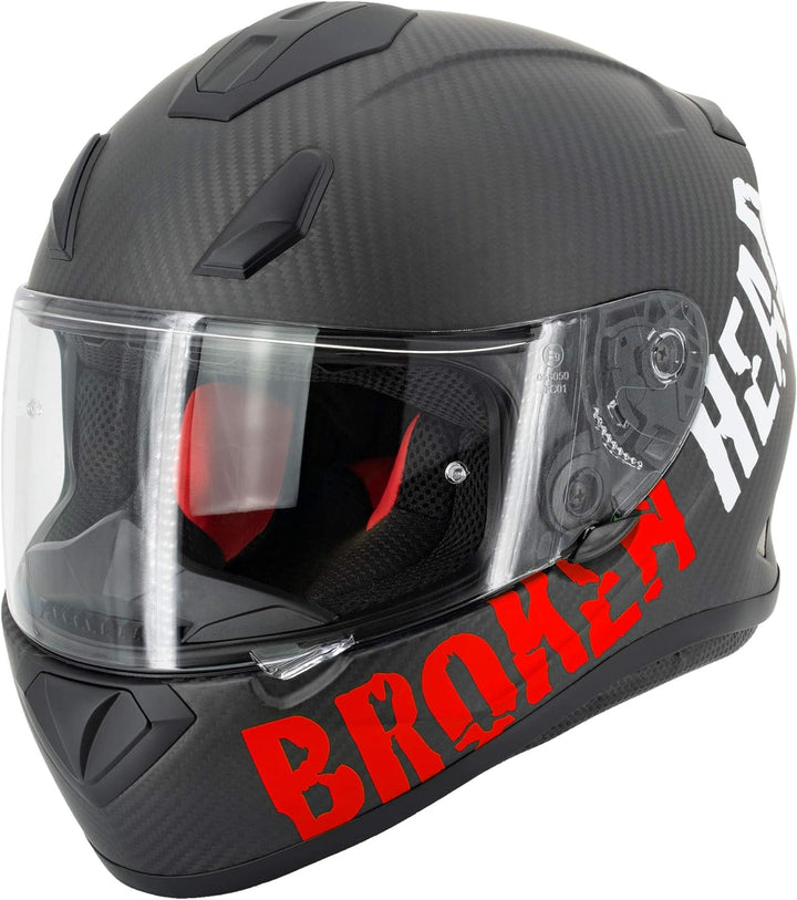 Broken Head BeProud Carbon Rot matt Limitierte Sonderedition - sportlicher Racing Motorrad-Helm L (5
