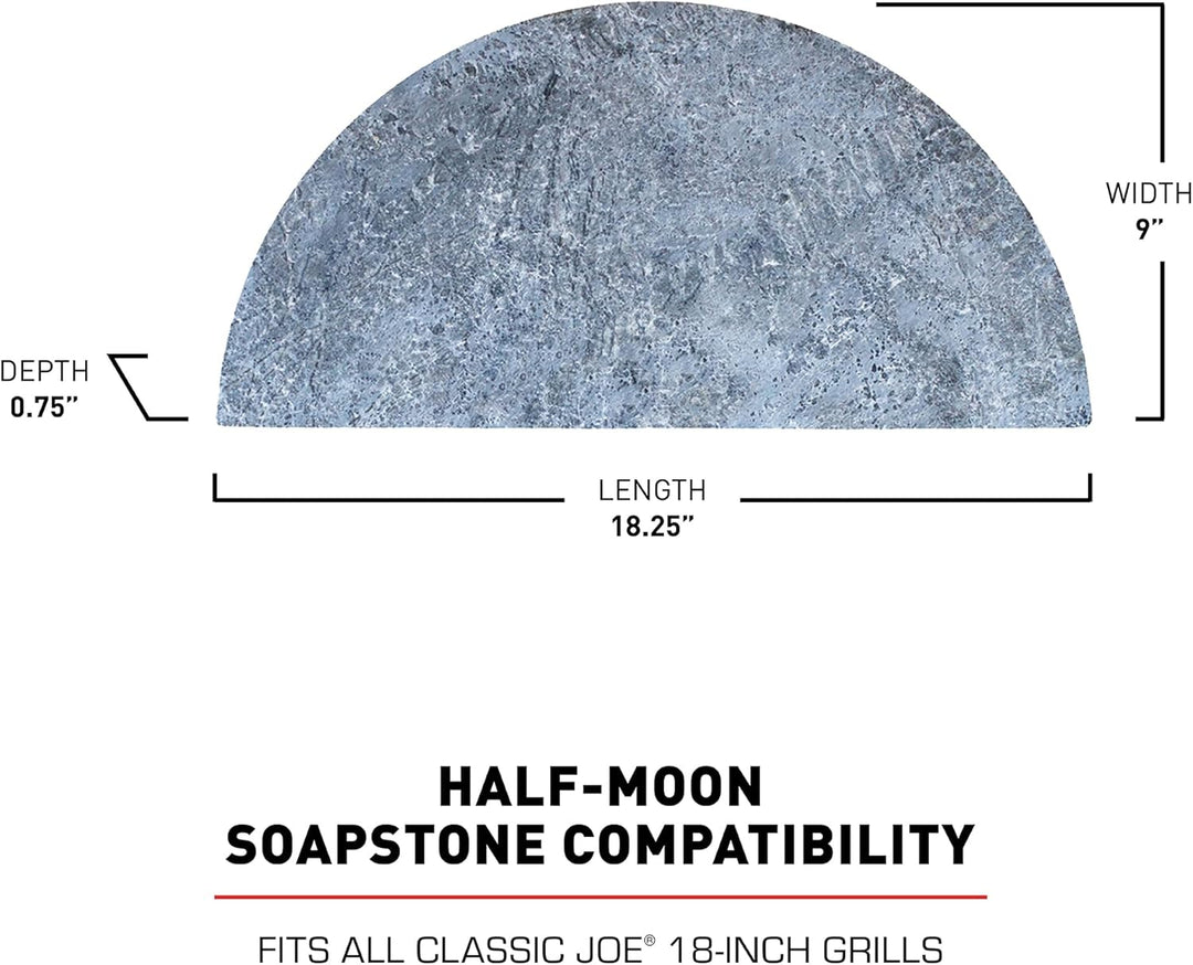 KamadoJoe KJ-HCGSSTONE, Halbmond Speckstein Kochfläche Grillzubehör Kompatibel mit Kamado Joe Classi