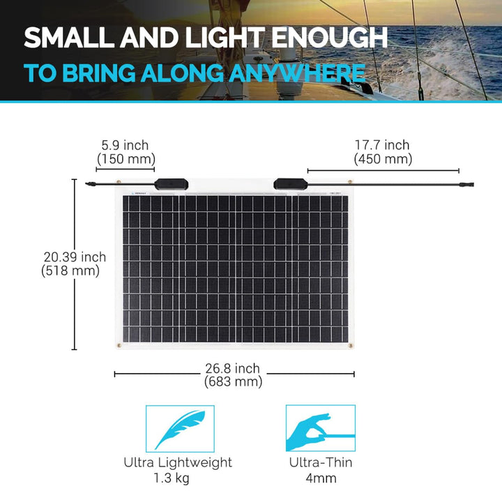 Renogy Extrem Flexibles, monokristallines Solarpanel. 50W Flexible