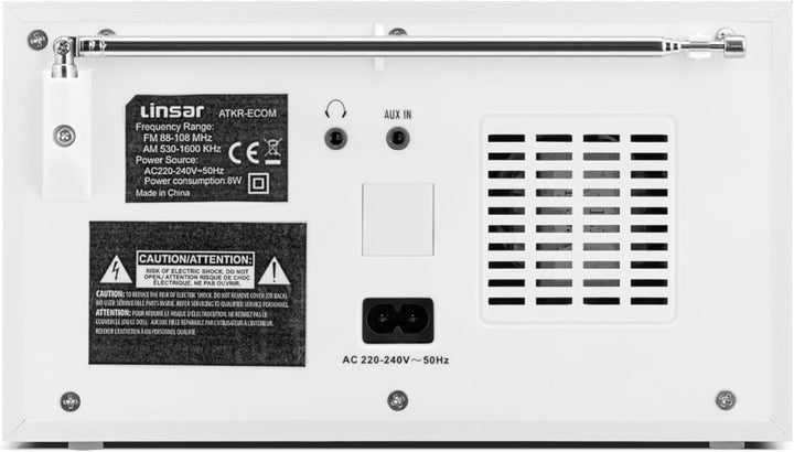 Küchenradio - Zeitloses Holz-Design, Nostalgie - Analoge Einstellung AM/FM, Eingebauter Mono-Lautspr