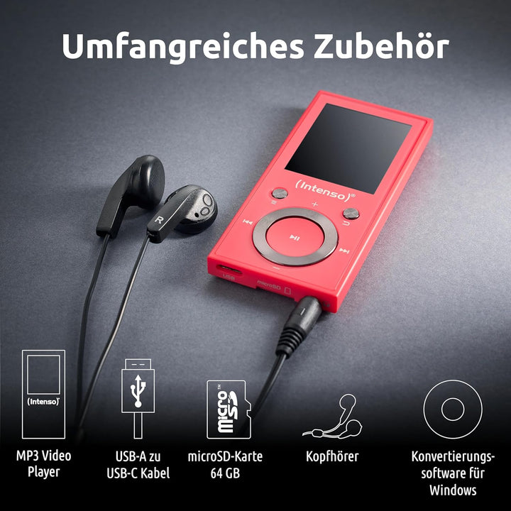 Intenso MP3 Player Video Scooter 1,8 Zoll Bluetooth pink pink 16GB Single, pink 16GB Single