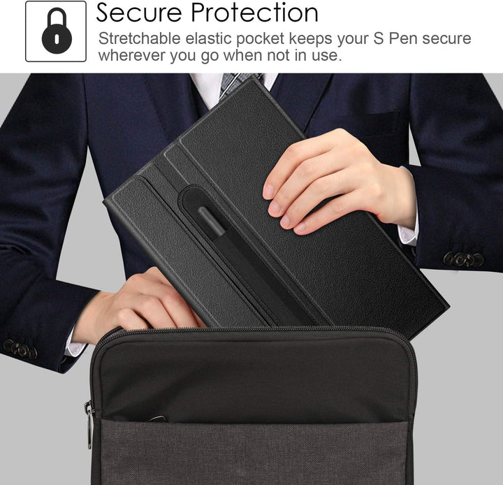 Fintie Tastatur Hülle (Französisch AZERTY) für Samsung Galaxy Tab S6 Lite 10.4 Tablet-PC, Schwarz