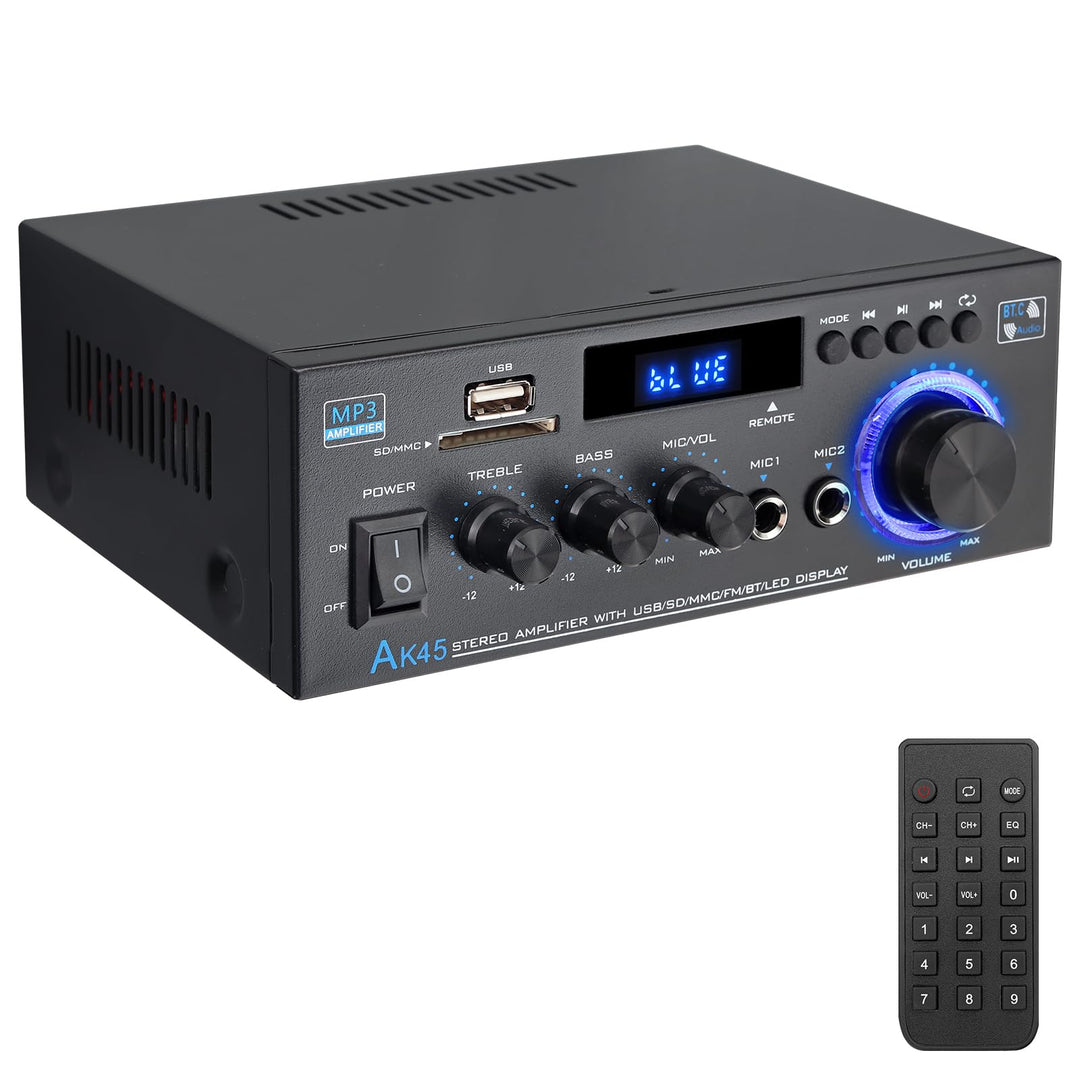 PROZOR Verstärker HiFi Digitaler Audio Verstärker Audio Power Stereo Verstärker AK-45 Receiver Bluet