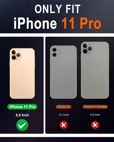 SHIELDON Hülle für iPhone 11 Pro, Stossfeste Handyhülle [Echt Leder] [Lifetime Garantie] [RFID-Sperr