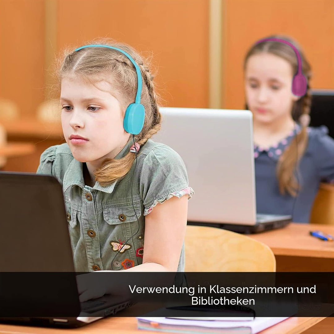 GEEKRIA Kabelgebundene Kopfhörer für Klassenzimmer, verstellbare On-Ear-Kopfhörer, Kinder-Headset fü