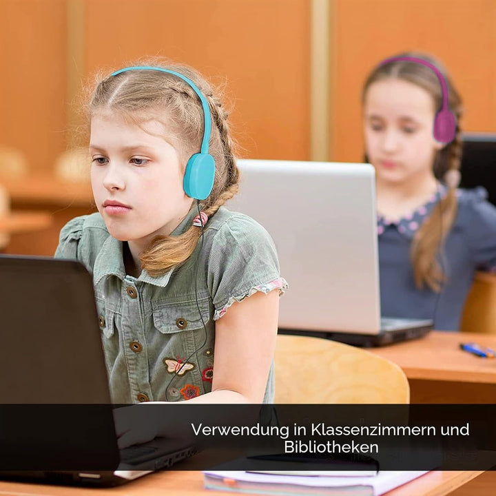 GEEKRIA Kabelgebundene Kopfhörer für Klassenzimmer, verstellbare On-Ear-Kopfhörer, Kinder-Headset fü