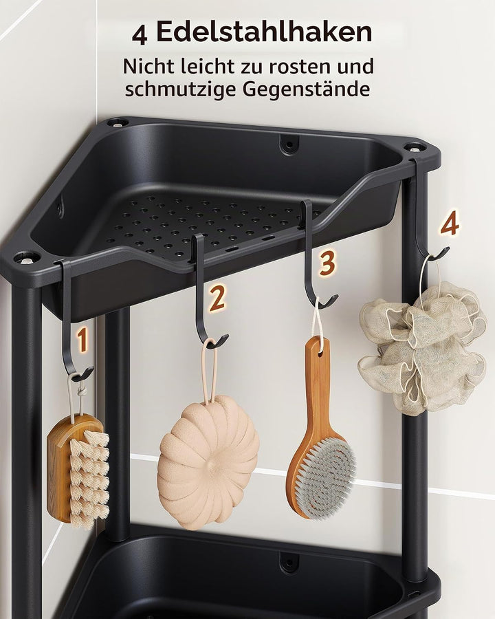 Orimade 4 Stück Duschregal Stehend Rostfrei,Ecke Duschablage Freistehende, Duschablage ohne Bohren f