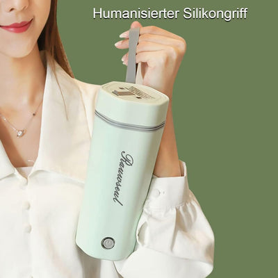 Rauwseul Reise-Elektrisch-Wasserkocher, 450 ml tragbarer Mini-Heizbecher, 3 in 1 Mini-Thermoskanne 3