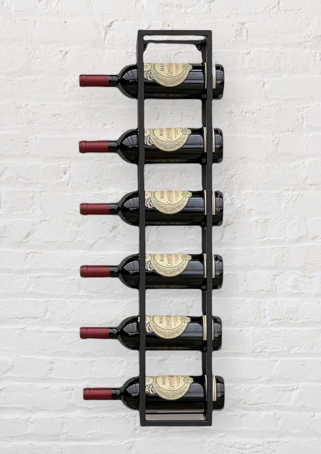 DanDiBo Weinregal Metall Wand 80 cm Schwarz Flaschenregal 96238 Flaschenhalter Wandmontage Modern Wa