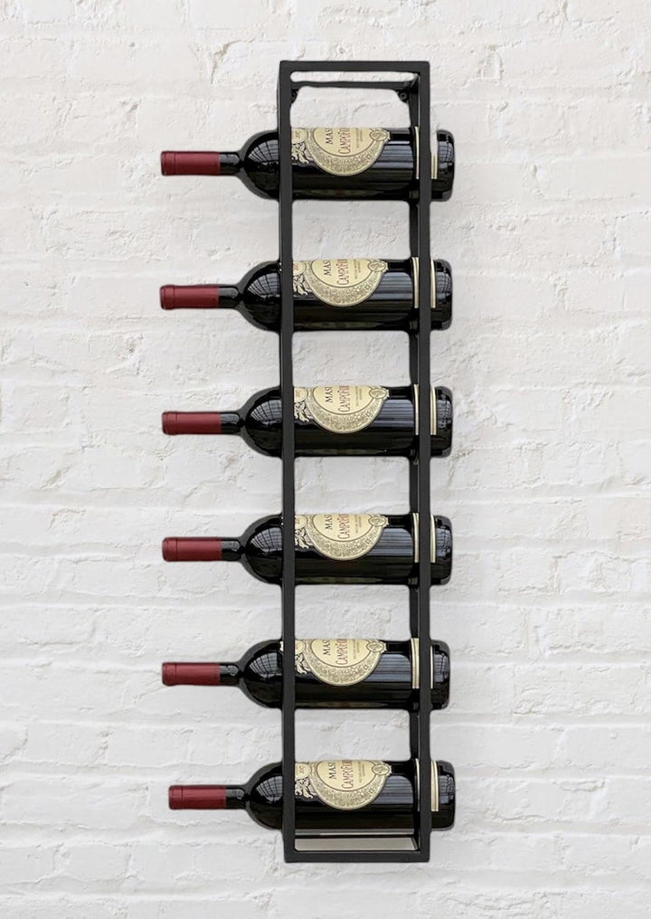 DanDiBo Weinregal Metall Wand 80 cm Schwarz Flaschenregal 96238 Flaschenhalter Wandmontage Modern Wa