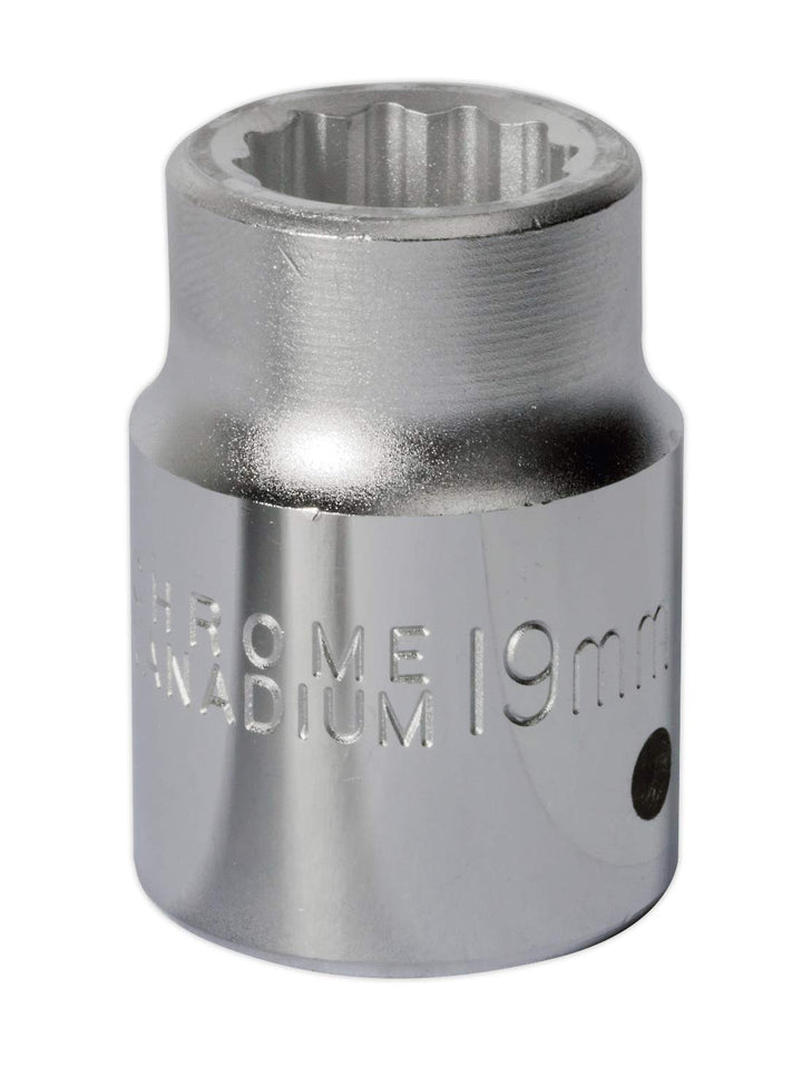 Sealey S34/19 Walldrive Stecknuss, 3/4 Zoll Vierkantantrieb, 19 mm, Silber, 19 mm