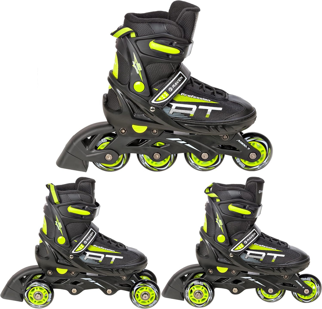 RAVEN Profession Inlineskates 38-42 (25cm-27,5cm) Black/Lime, 38-42 (25cm-27,5cm) Black/Lime