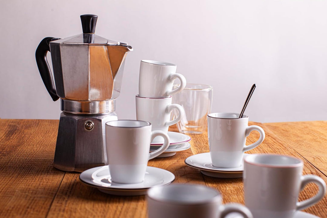 KAHLA Pronto Line Frühstücksteller 20,5 cm Line chocolate brown | Beilagenteller mit brauner Linie a