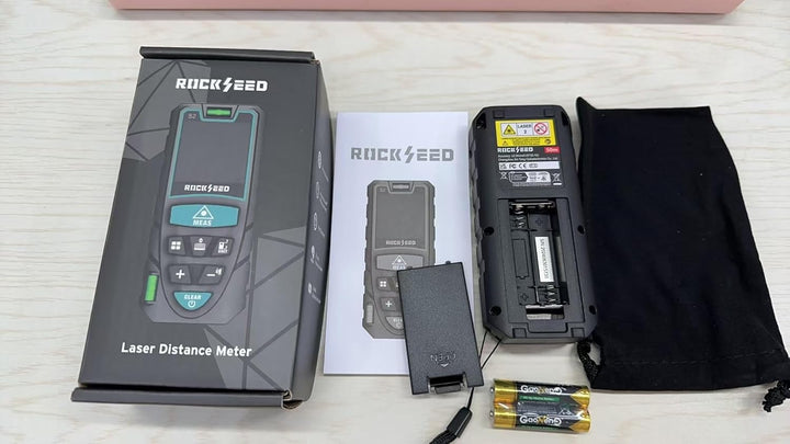 Laser-Entferungsmesser, RockSeed Digitaler Lasermessgerät mit 2 Blasenebenen,Tragbarer Lasermessgerä