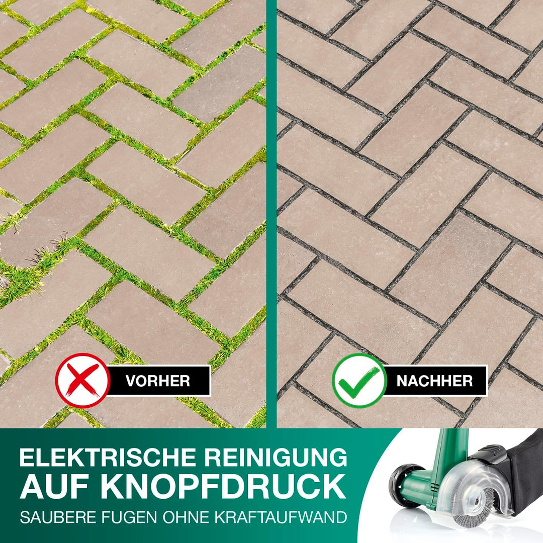 EASYmaxx Elektrische Reinigungsbürste, Putzbürste mit 2 Bürstenaufsätzen inklusive - Fugenbürste & R