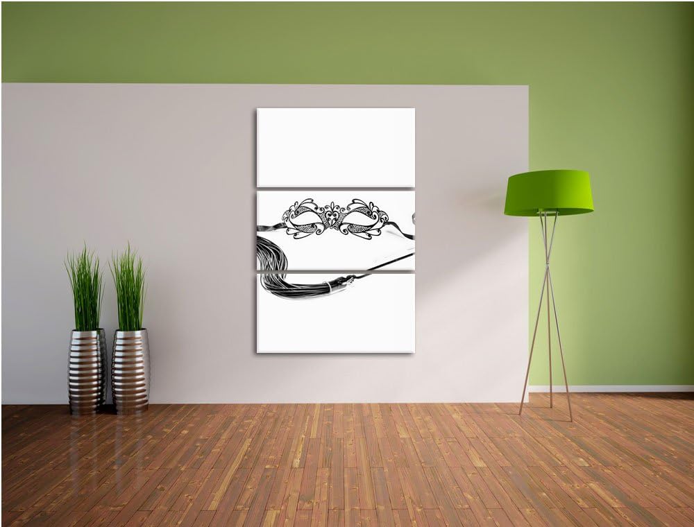 Pixxprint Sexy Frauenoberkörper mit Seilen / 3-Teilig/Gesamtmass 120cm Leinwandbild bespannt auf Hol