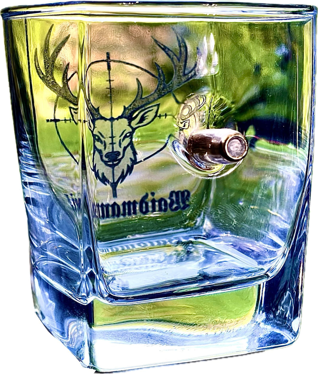 KolbergGlas Jäger Geschenk Glas mit realem Geschoss Cal.308 und Hunter Gravur -Jagd Geschenke 0,3 L