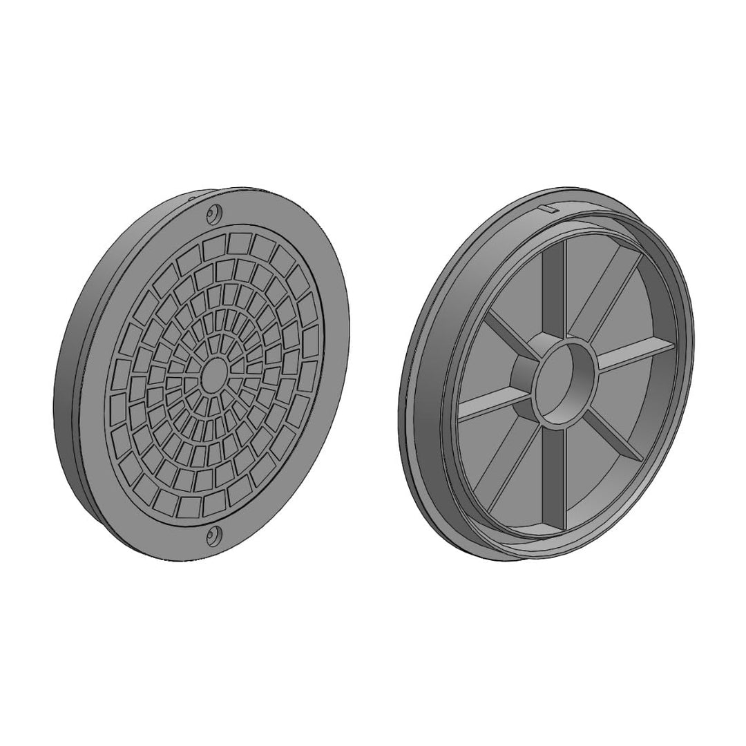 Kanaldeckel für Glattrohr Ø DN315 Schachtabdeckung Schachtdeckel Kontrollschacht Schwarz für Glattro