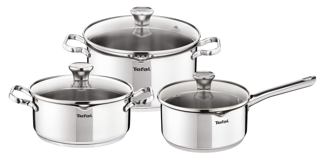 Tefal Duetto On A705S636 Kochgeschirr, Kochtopf 16 cm, Kochtöpfe 20/24 cm, Glasdeckel, Induktion, Ed