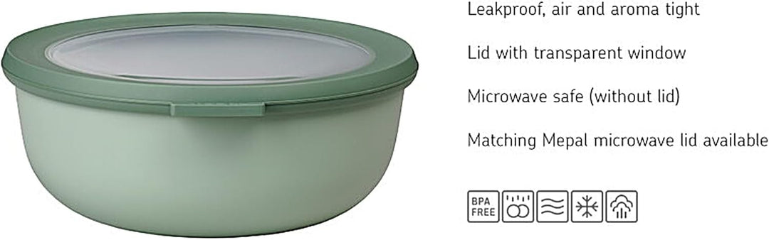 Mepal Multi Bowl Cirqula Round - Mikrowellen Geschir - Geeignet als Luftdichte Aufbewahrungsbox für
