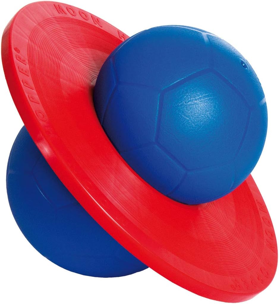 TOGU Hüpfball Moonhopper blau/rot, bis 45 kg belastbar