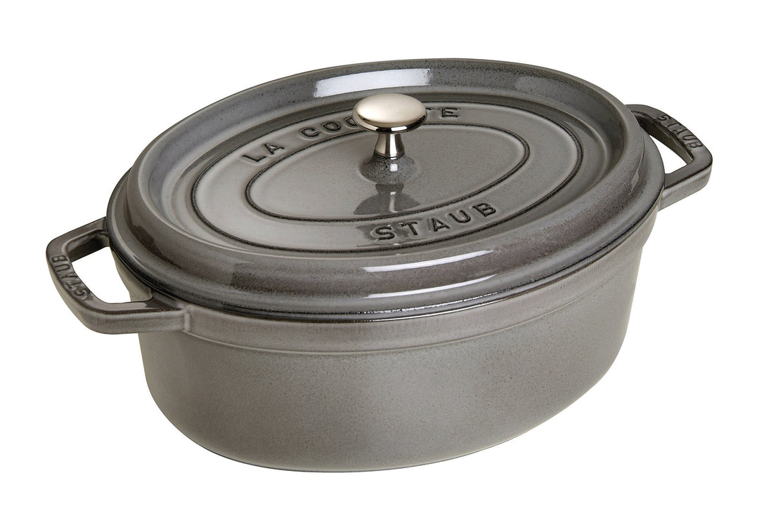 STAUB Cocotte, Gusseisen Bräter mit Deckel, 29 cm, 4,2 L, Oval, Alle Herdarten inkl Induktion, Made
