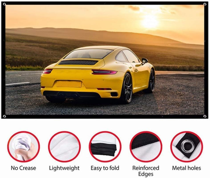 Tragbarer HD-Projektorbildschirm 16: 9 Filmbildschirm ohne Falten 40-Zoll- - 120-Zoll-Verdickungspro