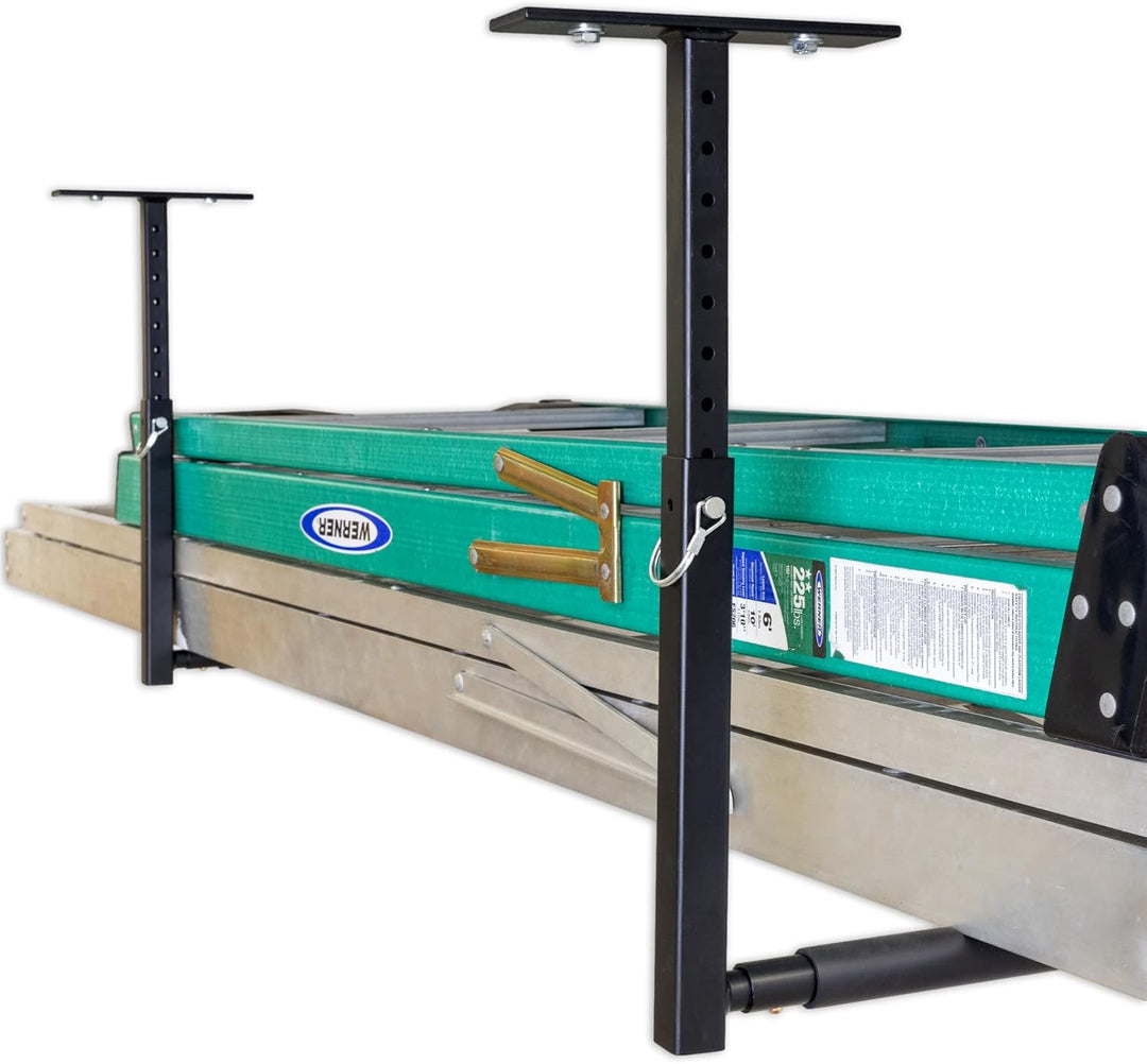 StoreYourBoard Verstellbare Leiter Deckenregal, Garagenaufbewahrung, Klappleitern, Verlängerungsleit