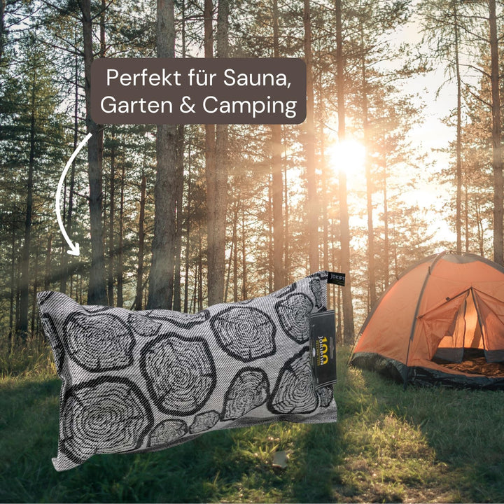 Jokipiin Premium Saunakissen 40 x 22 cm | 100% Made in Finland | ReisekissenLeinen Baumwolle