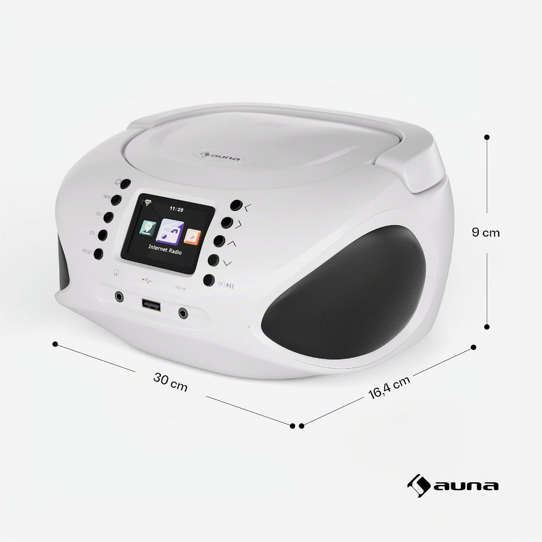auna Roadie Smart CD-Player Bluetooth – Tragbare Boombox Mit Dab+/Fm/Internet-Radio, CD/Mp3-Player,