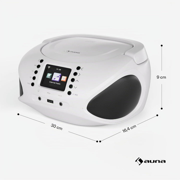 auna Roadie Smart CD-Player Bluetooth – Tragbare Boombox Mit Dab+/Fm/Internet-Radio, CD/Mp3-Player,