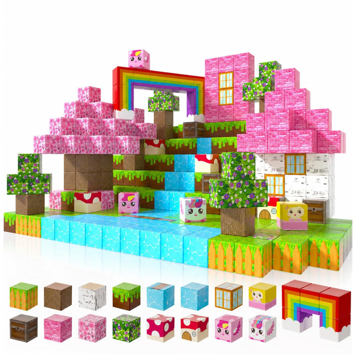 Annexfun Magnetische Bausteine Magnetische Bauwelt Baue Mine traumhafte Einhorn Magnet Welt 100 Stüc