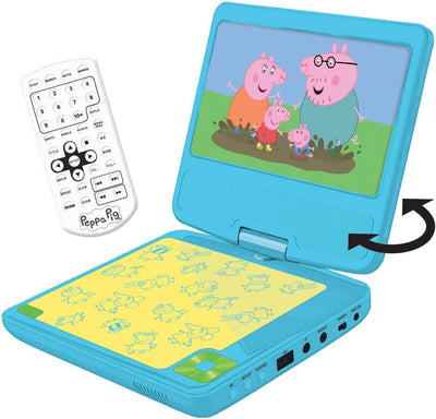 Lexibook Peppa Pig Georges Tragbarer DVD-Player, 7"-LCD-Bildschirm, 2 Lautsprecher, wiederaufladbare